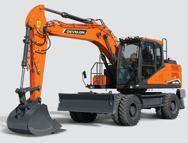 Excavadora Develon sobre neumaticos-DX140w-7
